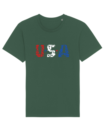 USA FLAG 50 STATES Bottle Green