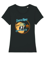 Crypto Miner Tricou mânecă scurtă guler larg fitted Damă Expresser