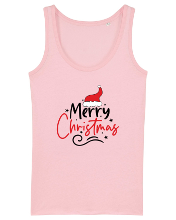 Merry Christmas Red Hat Cotton Pink