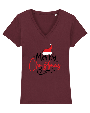 Merry Christmas Red Hat Burgundy