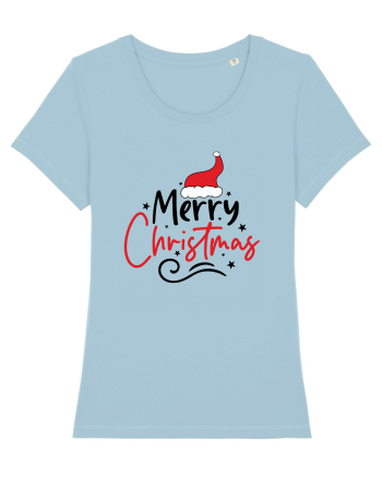 Merry Christmas Red Hat Sky Blue