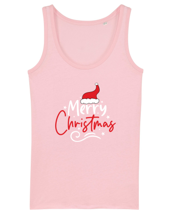 Merry Christmas Red Hat (alb) Cotton Pink