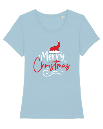 Merry Christmas Red Hat (alb) Sky Blue