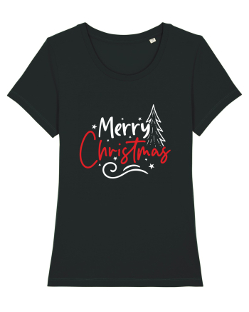 Merry Christmas Tree (alb) Black
