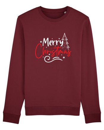 Merry Christmas Tree (alb) Burgundy