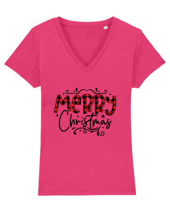 Merry Christmas Material Raspberry