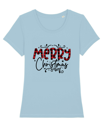 Merry Christmas Material Sky Blue