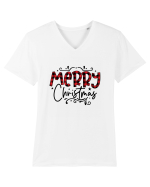Merry Christmas Material Tricou mânecă scurtă guler V Bărbat Presenter