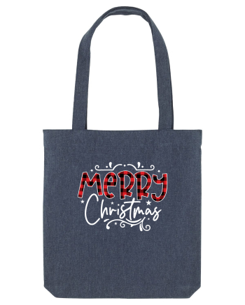 Merry Christmas Material (alb) Midnight Blue