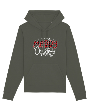 Merry Christmas Material (alb) Khaki