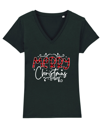 Merry Christmas Material (alb) Black