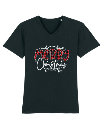 Merry Christmas Material (alb) Black