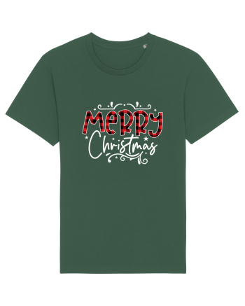 Merry Christmas Material (alb) Bottle Green