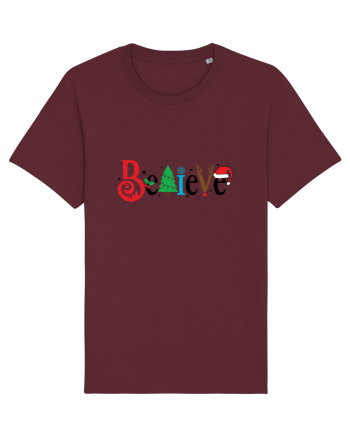 Believe (motive de Crăciun) Burgundy