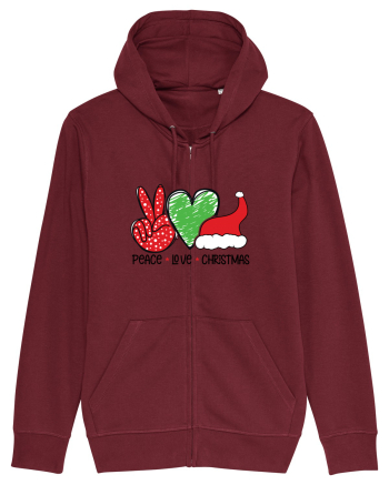 Peace Love Christmas Burgundy