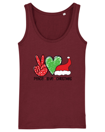 Peace Love Christmas Burgundy