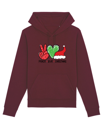 Peace Love Christmas Burgundy