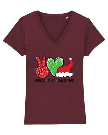 Peace Love Christmas Burgundy
