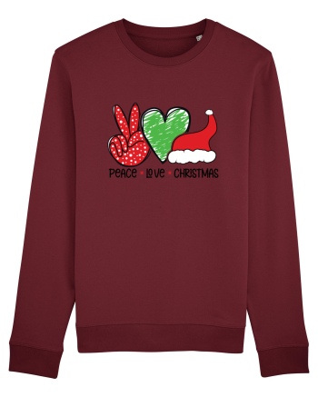 Peace Love Christmas Burgundy