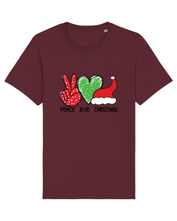 Peace Love Christmas Burgundy