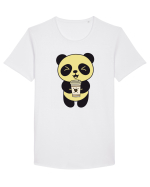 Coffee Panda  Tricou mânecă scurtă guler larg Bărbat Skater