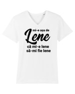 Mi-e asa de lene ca mi-e lene sa-mi fie lene Tricou mânecă scurtă guler V Bărbat Presenter