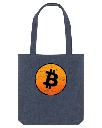 Retro bitcoin design Midnight Blue