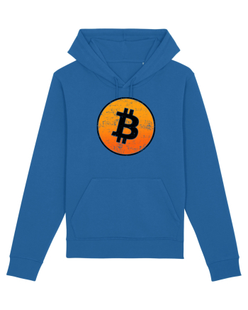 Retro bitcoin design Royal Blue