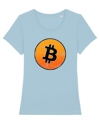 Retro bitcoin design Sky Blue