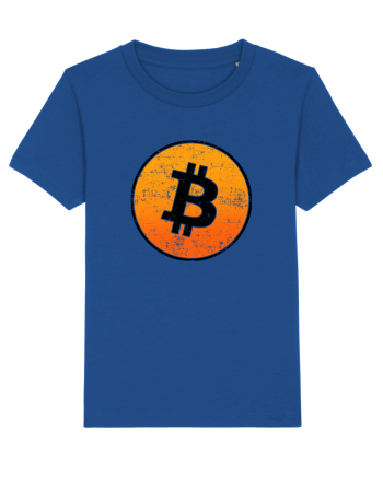 Retro bitcoin design Majorelle Blue