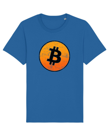 Retro bitcoin design Royal Blue