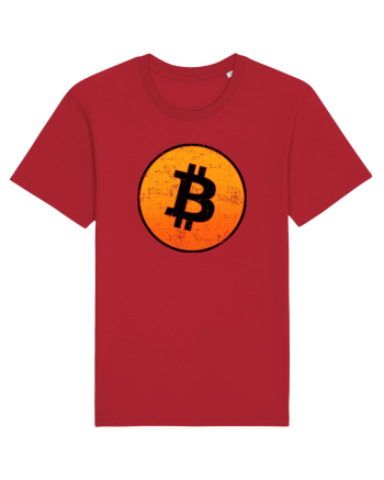 Retro bitcoin design Red