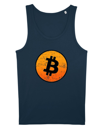 Retro bitcoin design Navy