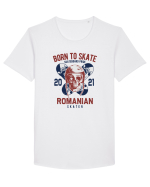 ROMANIAN Skater Tricou mânecă scurtă guler larg Bărbat Skater