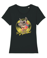 lama queen Tricou mânecă scurtă guler larg fitted Damă Expresser