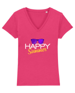 Happy summer Tricou mânecă scurtă guler V Damă Evoker