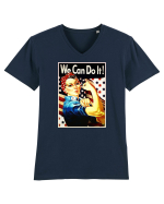 Strong Woman Tricou mânecă scurtă guler V Bărbat Presenter
