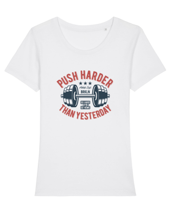 Push Harder than yesterday Gym White