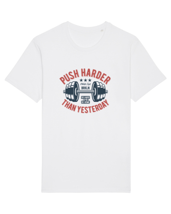 Push Harder than yesterday Gym White