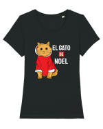 El gato de Noel Tricou mânecă scurtă guler larg fitted Damă Expresser