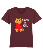 El gato de Noel Tricou mânecă scurtă guler V Bărbat Presenter