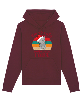 I'm so cute Santa came twice Burgundy