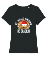 Ma trezesc dimineata numai de Craciun Tricou mânecă scurtă guler larg fitted Damă Expresser