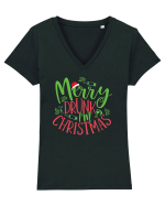 Merry drunk I'm Christmas Tricou mânecă scurtă guler V Damă Evoker