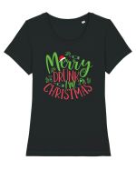 Merry drunk I'm Christmas Tricou mânecă scurtă guler larg fitted Damă Expresser