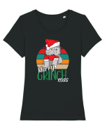 Merry Grinchmas Tricou mânecă scurtă guler larg fitted Damă Expresser