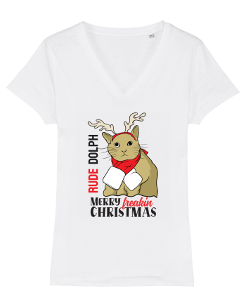 Rude dolph - Merry freakin Christmas White