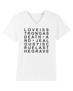 LOVE is strong Tricou mânecă scurtă guler V Bărbat Presenter