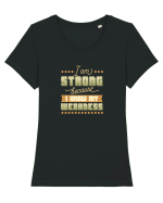 I am strong because I know my weakness Tricou mânecă scurtă guler larg fitted Damă Expresser