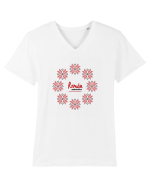 Roman mandru #3 Tricou mânecă scurtă guler V Bărbat Presenter